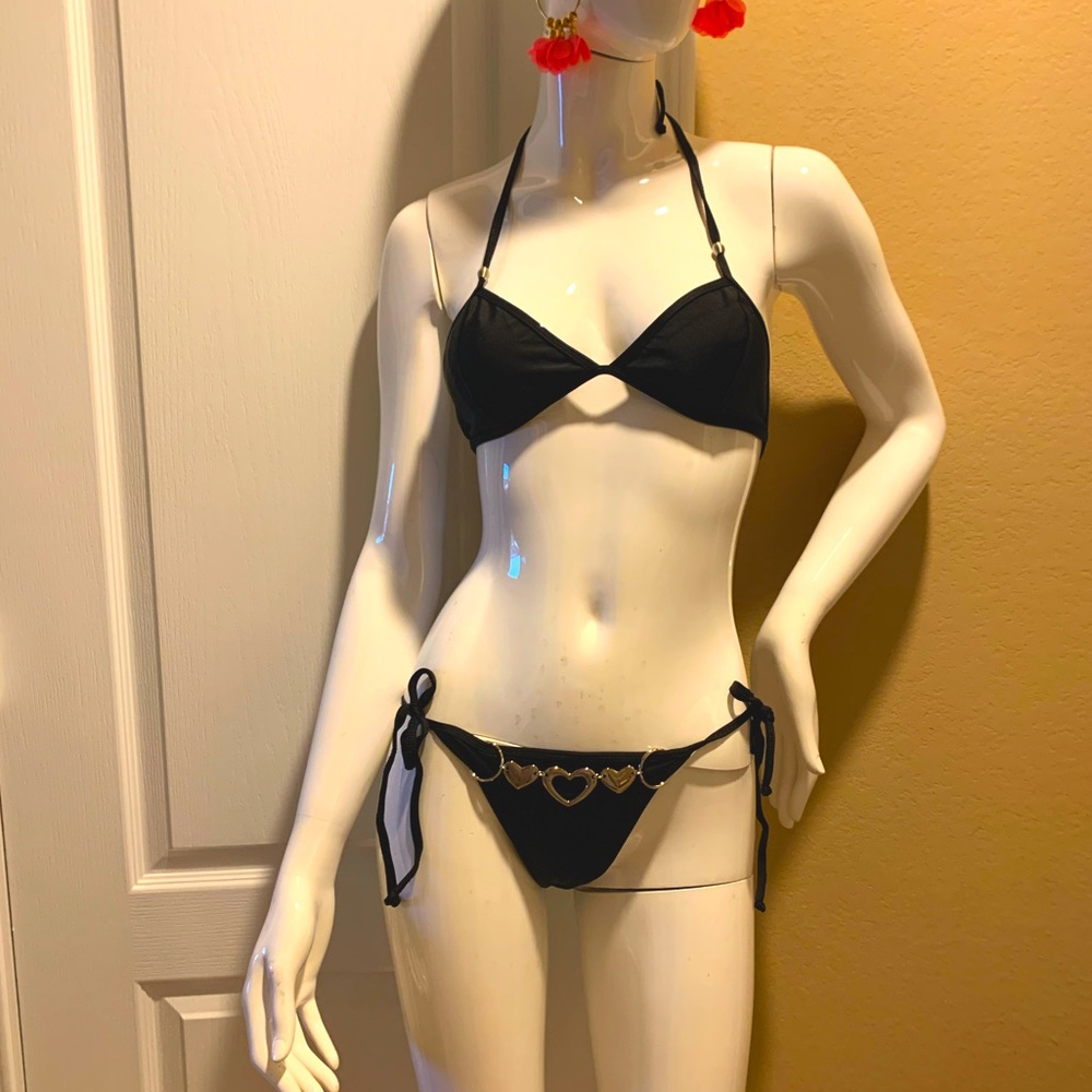 🎈Bikini Bathing Suit 👙 2pcs  Color Black Size Large - Picture 2 of 4